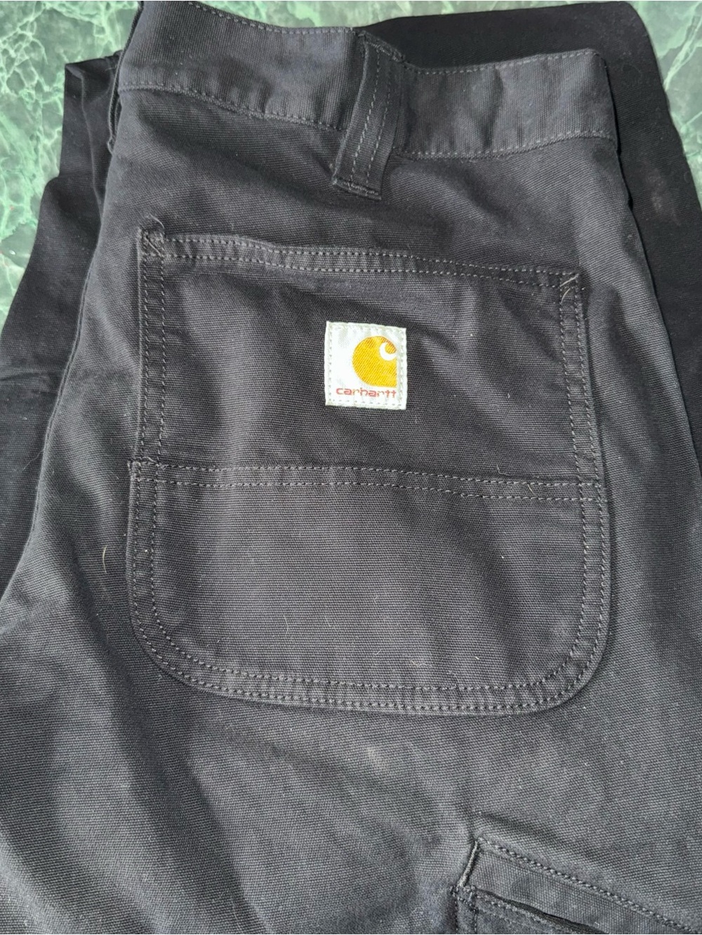 Carhartt Black Relaxed Fit Work Pants with Logo Label